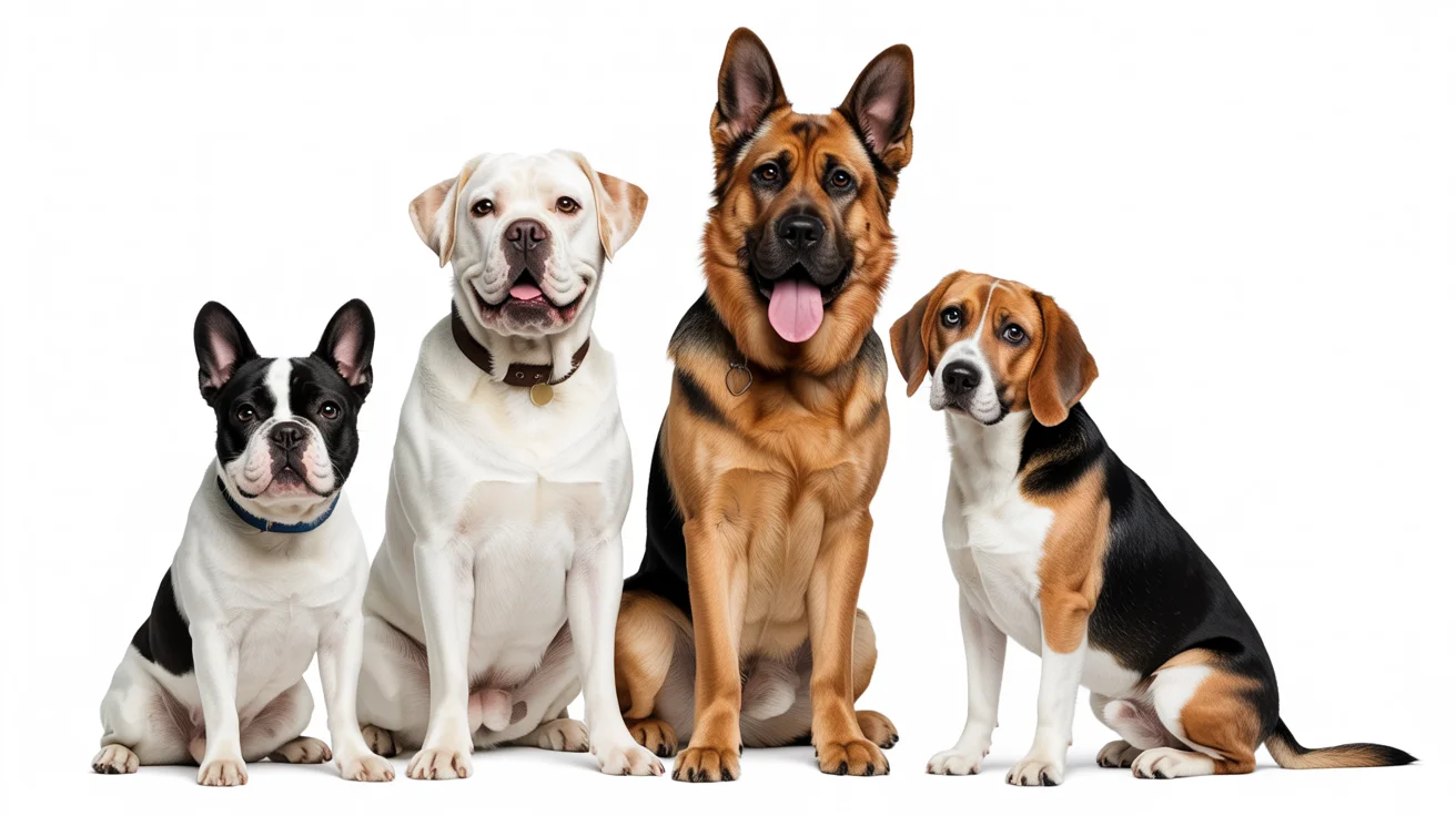 Various dog breeds representing different insurance costs